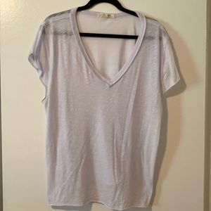 V-Neck lavender sheer shirt